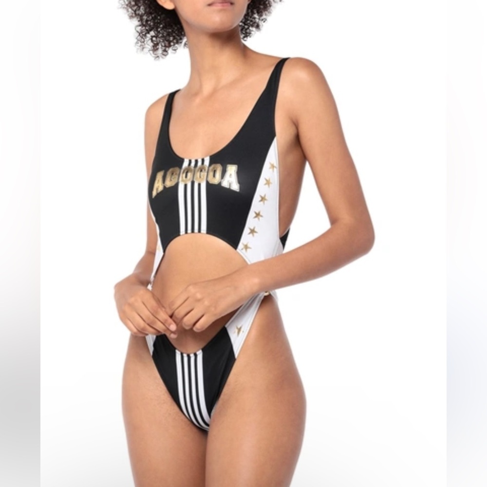 NWT angora one piece swimming suit S